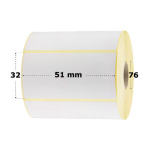 Etiquetas Térmicas 51x32mm, Canuto 76mm. Caja