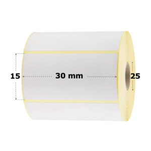 Etiquetas Transferencia 30x15mm, Canuto 25mm. Rollo